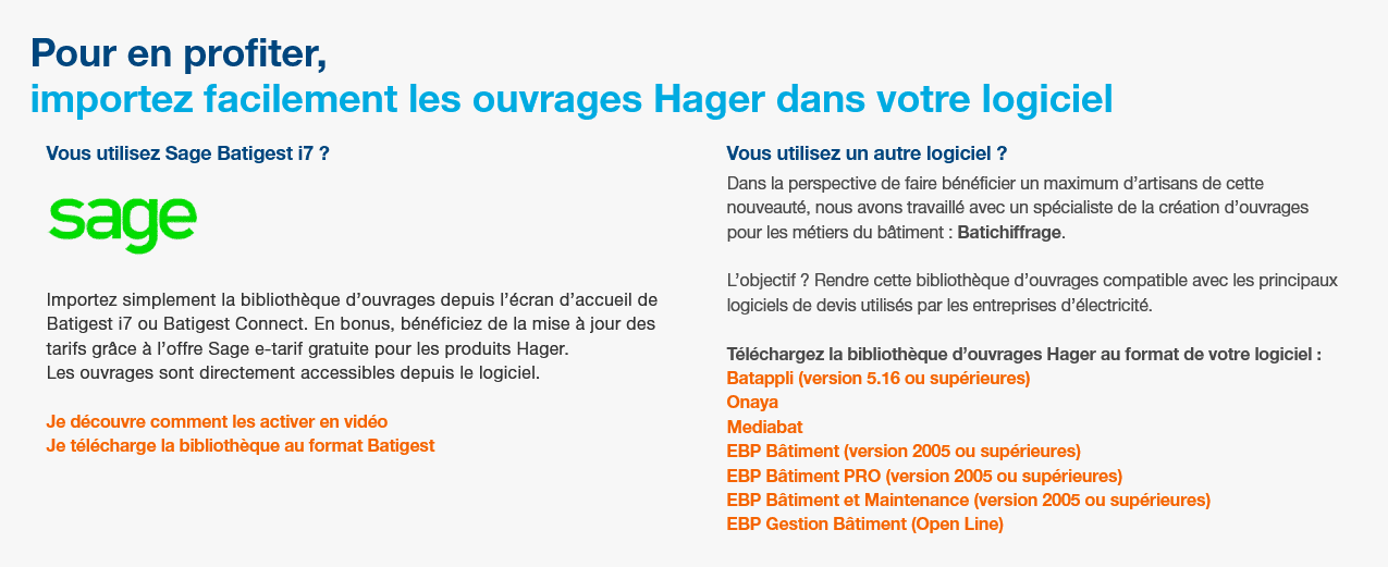 Interface d'un module web sur le site Hager